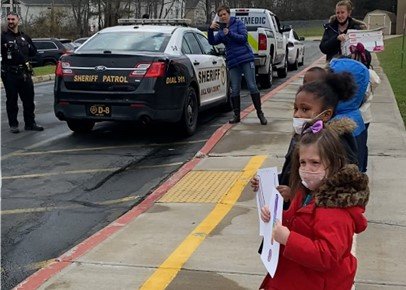 Kindergarteners held a donut drive for first responders in November.